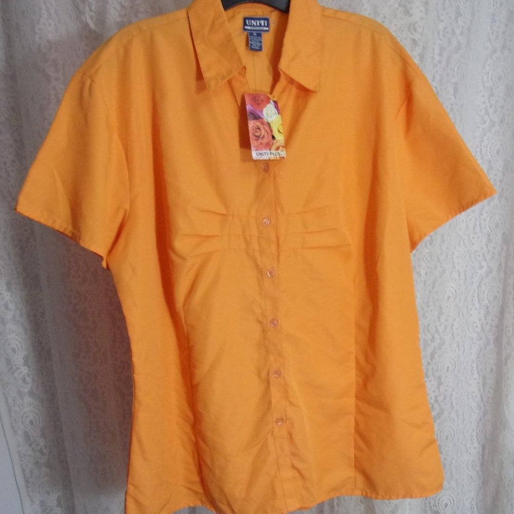 Classic Blouse Plus 2X Orange NWT